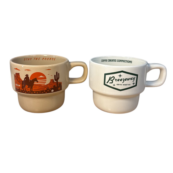 Stackable Ceramic Coffee Mug - 10 oz.  Breezeway Coffee Roasters